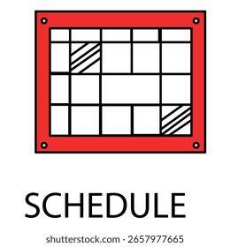 Flat Vector Icon Representing Workday Schedule Plan