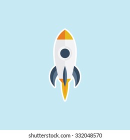 Flat vector icon of Rocket.