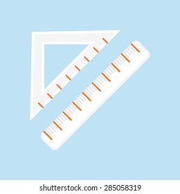 Flat vector icon of Ruler for Mobile & Computer