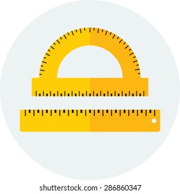 Flat vector icon of Ruler for Mobile & Computer
