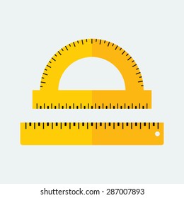 Flat vector icon of Ruler for Mobile & Computer