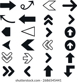 Flat vector icon set of 20 minimalist interface icons like home, settings, user, search, upload, download, clean outline style, black and white, white background