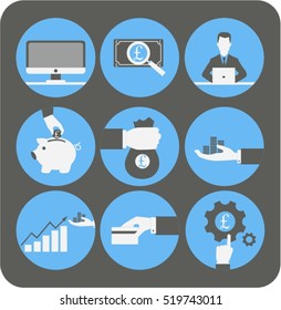 Flat vector icon set