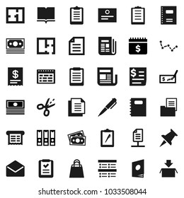 Flat vector icon set - book vector, copybook, pen, schedule, clipboard, certificate, document, constellation, exam, cash, check, binder, dollar calendar, money, receipt, newspaper, thumbtack, mail