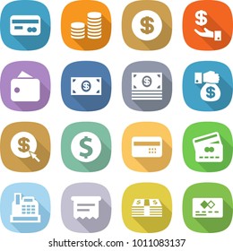 flat vector icon set - card vector, coin stack, dollar, investment, wallet, money, gift, arrow, credit, cashbox, atm receipt