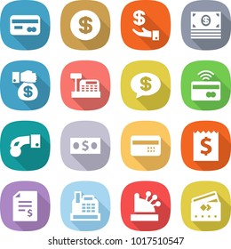 flat vector icon set - card vector, dollar, investment, money, gift, cashbox, message, tap to pay, hand coin, credit, receipt, account balance