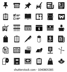 Flat vector icon set - cleaner trolley vector, toilet paper, book, copybook, pen, schedule, clipboard, constellation, exam, cash, dollar calendar, fitness mat, money, receipt, newspaper, thumbtack