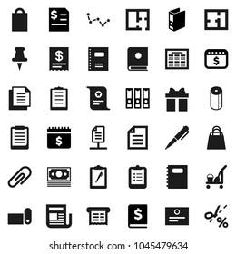 Flat vector icon set - cleaner trolley vector, toilet paper, copybook, pen, schedule, clipboard, certificate, document, constellation, annual report, binder, dollar calendar, fitness mat, money