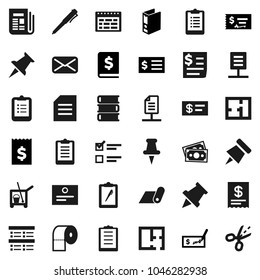 Flat vector icon set - cleaner trolley vector, toilet paper, book, pen, schedule, clipboard, pin, certificate, document, exam, check, annual report, receipt, binder, fitness mat, money, newspaper