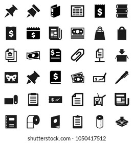 Flat vector icon set - cleaner trolley vector, toilet paper, book, copybook, pen, schedule, clipboard, pin, document, cash, check, annual report, receipt, binder, dollar calendar, fitness mat, money