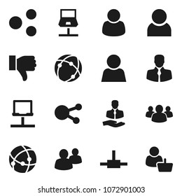 Flat vector icon set - client vector, social media, group, finger down, connect, connection, notebook network, share, user, customer