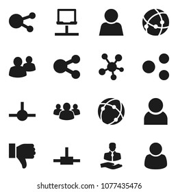 Flat vector icon set - client vector, social media, group, finger down, connect, connection, notebook network, share, user, customer