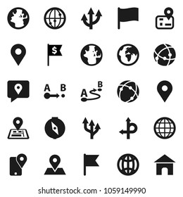 Flat vector icon set - compass vector, world, flag, dollar, route, navigator, earth, map pin, traking, internet, connection, globe, arrow, home