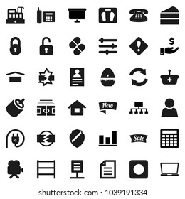 Flat vector icon set - cook timer vector, cake, document, personal information, graph, investment, calculator, presentation board, hierarchy, scales, stadium, phone, dry cargo, shelving, classic