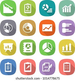 flat vector icon set - crisis vector, report, diagram, circle, statistics, presentation, annual, graph up, clipboard, pen, inventory, list