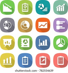 flat vector icon set - crisis vector, report, diagram, circle, statistics, presentation, annual, graph, up, clipboard, pen, list