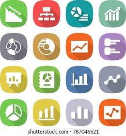 flat vector icon set - crisis vector, hierarchy, diagram, circle, statistics, presentation, annual report, graph, up, chart, analytics