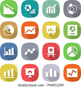 flat vector icon set - crisis vector, diagram, circle, statistics, presentation, annual report, graph, up, chart, analytics