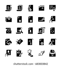 Flat vector icon set of document.