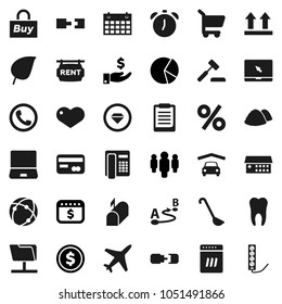 Flat vector icon set - garbage pile vector, ladle, alarm clock, clipboard, leaf, dollar coin, pie graph, investment, man, calendar, plane, top sign, route, notebook pc, heart, hospital building, buy