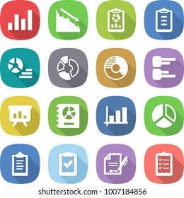 flat vector icon set - graph vector, crisis, report, clipboard, diagram, circle, presentation, annual, check, inventory, list