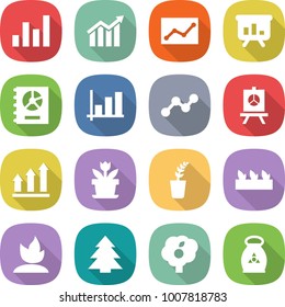 flat vector icon set - graph vector, diagram, statistics, presentation, annual report, up, flower, seedling, sprouting, spruce, garden, fertilizer