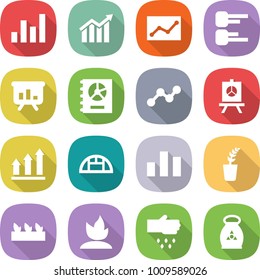 flat vector icon set - graph vector, diagram, statistics, presentation, annual report, up, greenhouse, chart, seedling, sprouting, sow, fertilizer