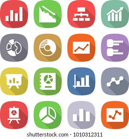 flat vector icon set - graph vector, crisis, hierarchy, diagram, circle, statistics, presentation, annual report, chart, analytics