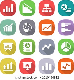 flat vector icon set - graph vector, crisis, hierarchy, diagram, circle, statistics, presentation, annual report, up, chart, analytics