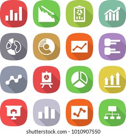flat vector icon set - graph vector, crisis, report, diagram, circle, statistics, presentation, up, chart, analytics, hierarchy