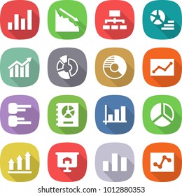 flat vector icon set - graph vector, crisis, hierarchy, diagram, circle, statistics, annual report, up, presentation, chart, analytics