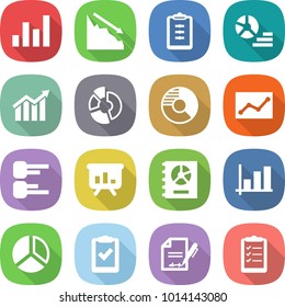 flat vector icon set - graph vector, crisis, clipboard, diagram, circle, statistics, presentation, annual report, check, inventory, list