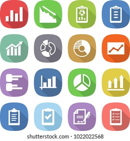 flat vector icon set - graph vector, crisis, report, clipboard, diagram, circle, statistics, up, check, inventory, list