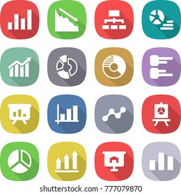 flat vector icon set - graph vector, crisis, hierarchy, diagram, circle, presentation, up, chart