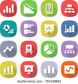 flat vector icon set - graph vector, crisis, report, hierarchy, diagram, presentation, structure, up, chart, analytics