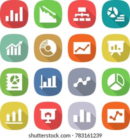 flat vector icon set - graph vector, crisis, hierarchy, diagram, circle, statistics, presentation, annual report, up, chart, analytics