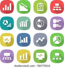 flat vector icon set - graph vector, crisis, report, hierarchy, diagram, circle, presentation, structure, up, monitor pulse
