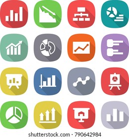 flat vector icon set - graph vector, crisis, hierarchy, diagram, circle, statistics, presentation, up, chart