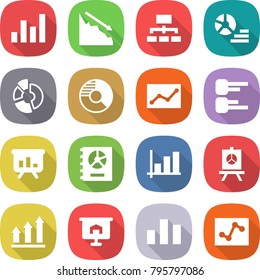 flat vector icon set - graph vector, crisis, hierarchy, diagram, circle, statistics, presentation, annual report, up, chart, analytics