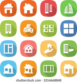 flat vector icon set - home vector, skyscrapers, skyscraper, modern architecture, panel house, window, real estate, hotel