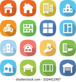 flat vector icon set - home vector, houses, mansion, modern architecture, modular house, window, building, real estate, hotel, garage