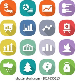 flat vector icon set - investment vector, diagram, statistics, presentation, graph, up, greenhouse, chart, sprouting, sow, spruce, garden, fertilizer