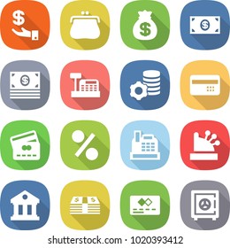 flat vector icon set - investment vector, purse, money bag, cashbox, virtual mining, credit card, percent, library, safe