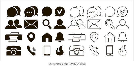 Flat vector icon set isolated. Contact technical support clipart. Message. Vector stock illustration