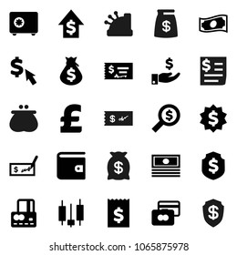Flat vector icon set - japanese candle vector, credit card, wallet, cash, money bag, investment, dollar growth, check, receipt, search, medal, shield, safe, cursor, pound, cashbox
