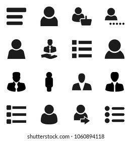 Flat vector icon set - manager vector, man, client, menu, user, login, consumer, customer