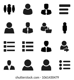 Flat vector icon set - manager vector, man, client, menu, user, login, consumer, customer