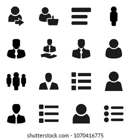 Flat vector icon set - manager vector, man, client, menu, user, login, consumer, customer