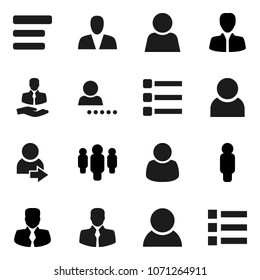 Flat vector icon set - manager vector, man, client, menu, user, login, consumer, customer