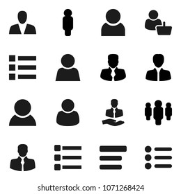 Flat vector icon set - manager vector, man, client, menu, user, consumer, customer